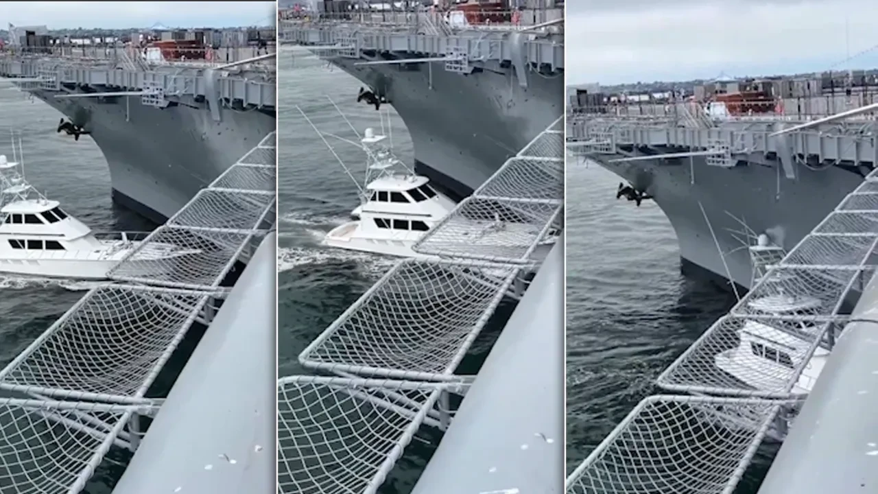 Alkollü motoryat sürücüsü USS Midway uçak gemisine çarptı