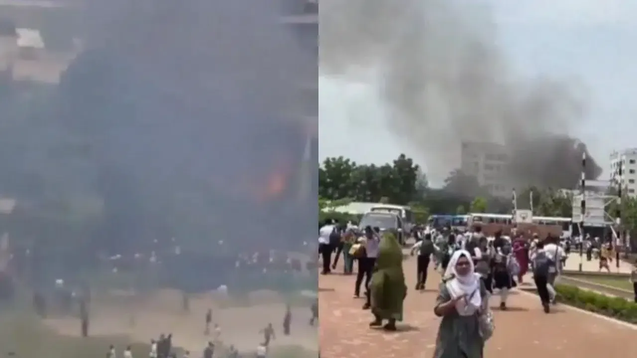 Dakka'da eğitim uçağı kampüse düştü: Çok sayıda ölü var