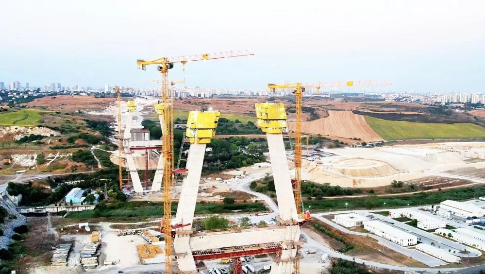 Kanal İstanbul projesinde ilk adım! Dev köprü 110 metreye ulaştı 