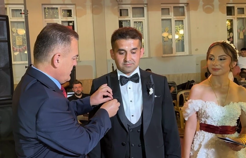 Kahraman üsteğmenin düğününe Cumhurbaşkanı selamı