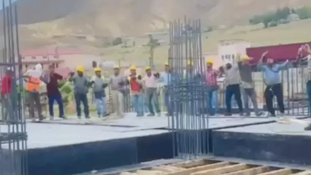 İşçilerin halay sevdası! Müziği duyunca dayanamadılar