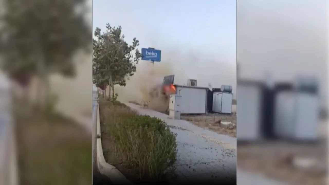 Konteyner alevler içinde kaldı! Korku dolu anlar kamerada