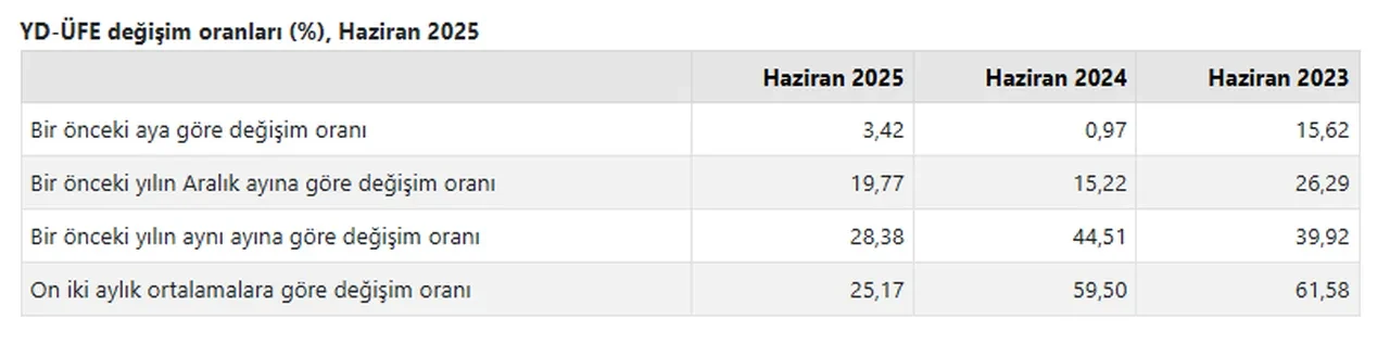 TÜİK açıkladı: İşte Haziran ayı yurt dışı üretici fiyat endeksi verileri