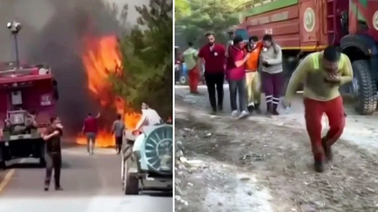 Orman yangınında en çarpıcı görüntüler! Alevlerin kalbinde mücadele