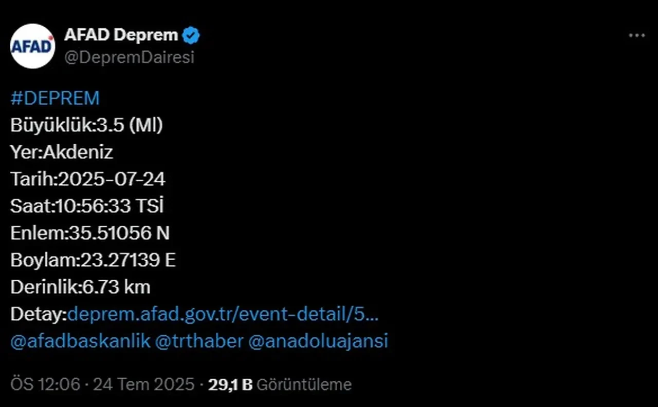 Akdeniz'de peş peşe depremler! 2 gündür beşik gibi sallanıyor