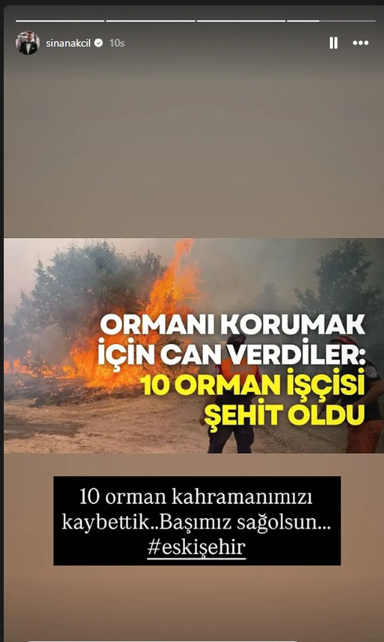 Eskişehir'deki orman yangınında 10 şehit! Ünlü isimlerden baş sağlığı mesajı yağdı