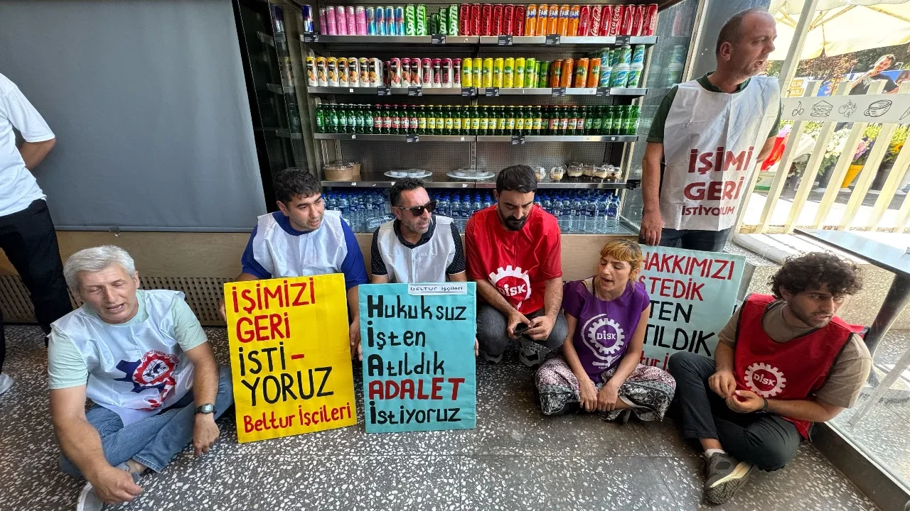 BELTUR'da işten çıkarılan çalışanlardan 6 saatlik oturma eylemi!