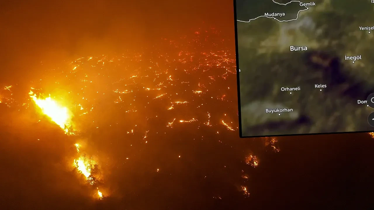 Bursa'daki orman yangınına ilişkin çarpıtıcı görüntü! Aynı anda başlamış...