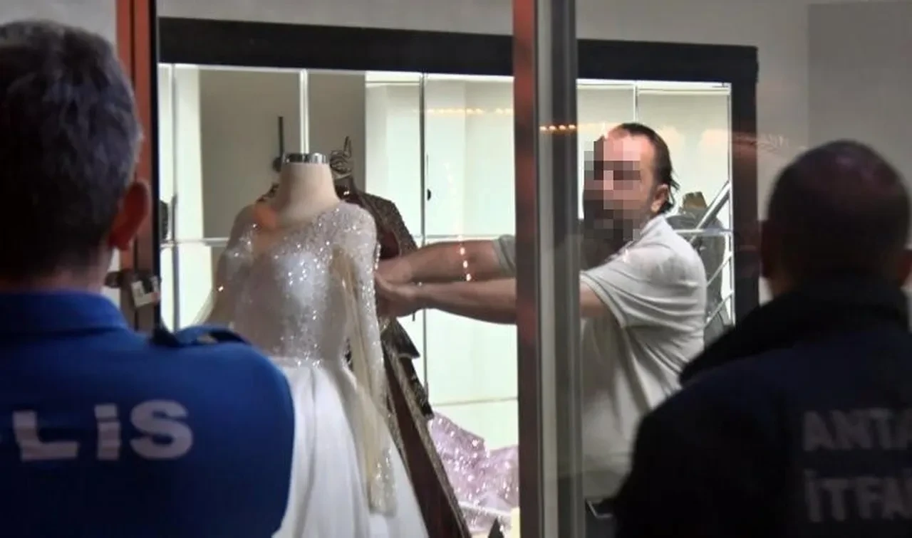Eşine kızıp ateşle oynadı! Gelinlikçi dükkanını yakmaya çalışan adam gözaltında