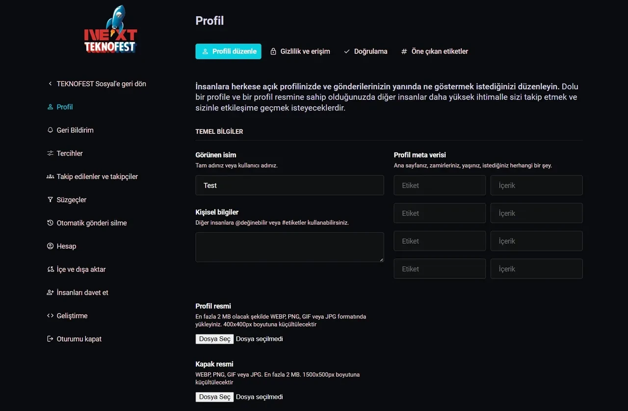 NEXT Sosyal kullanıcı adı değişikliği nasıl yapılır?