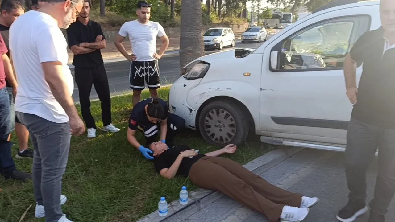 Direksiyon hakimiyetini kaybetti, palmiyeye çarptı