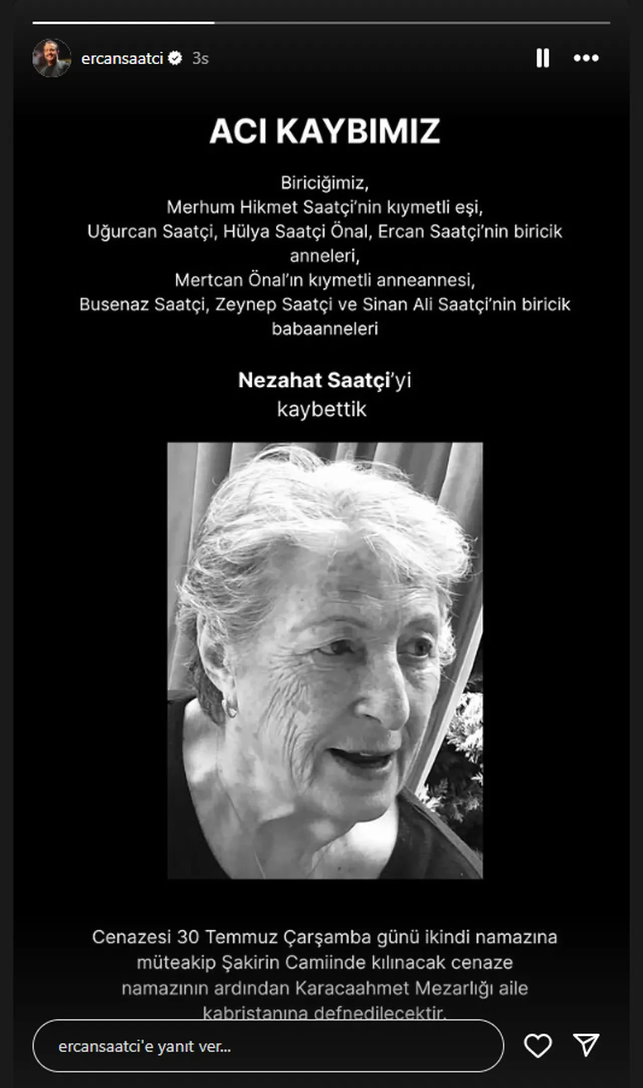 Ercan Saatçi'nin acı günü! Annesi Nezahat Saatçi hayatını kaybetti 