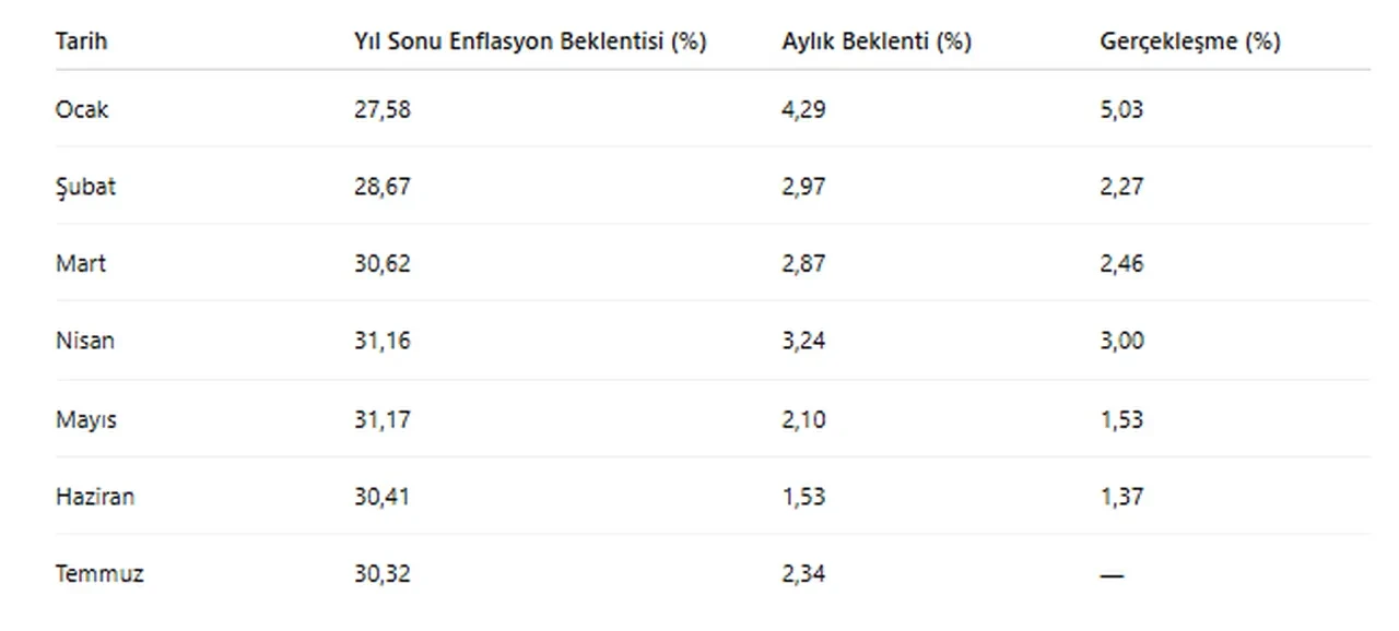 Temmuz ayı enflasyon beklentisi açıklandı: 17 ekonomist katıldı