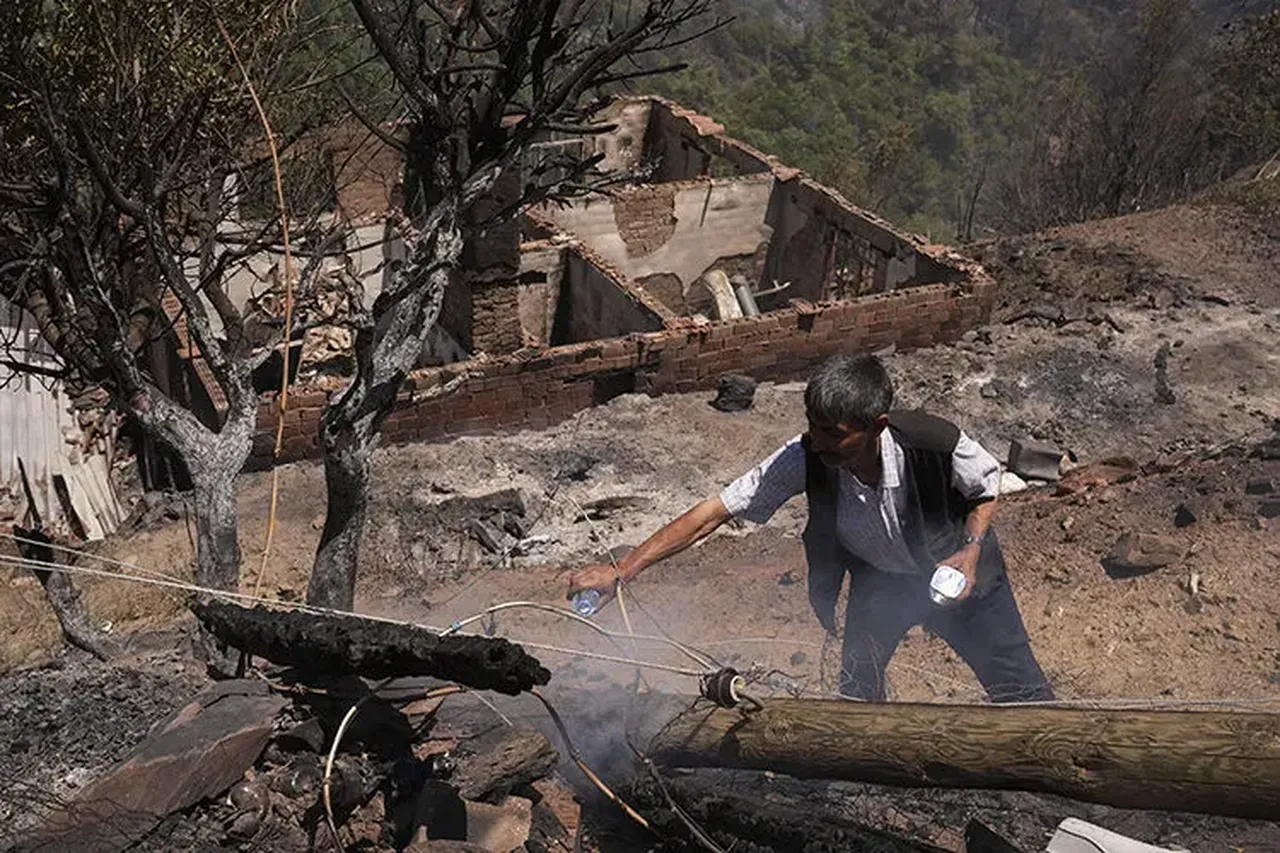 Yangının kahraman kadını! Mahallesini terk etmedi, evleri alevlerden korudu