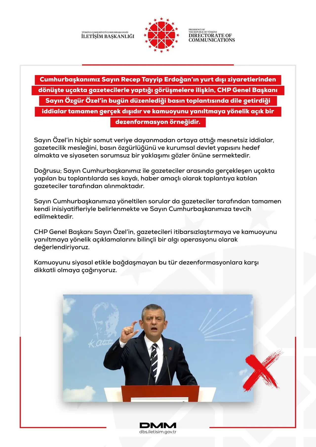 Cumhurbaşkanı Erdoğan'a uçakta sorulan soruları kim belirliyor? Özgür Özel'in iddiasına açıklama var