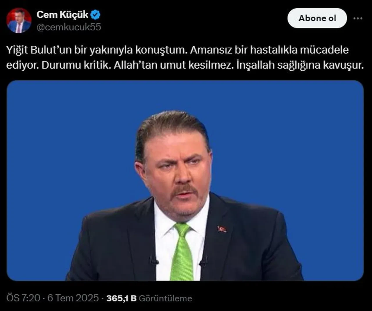 Yiğit Bulut hastaneye kaldırıldı! Sağlık durumuyla ilgili korkutan açıklama