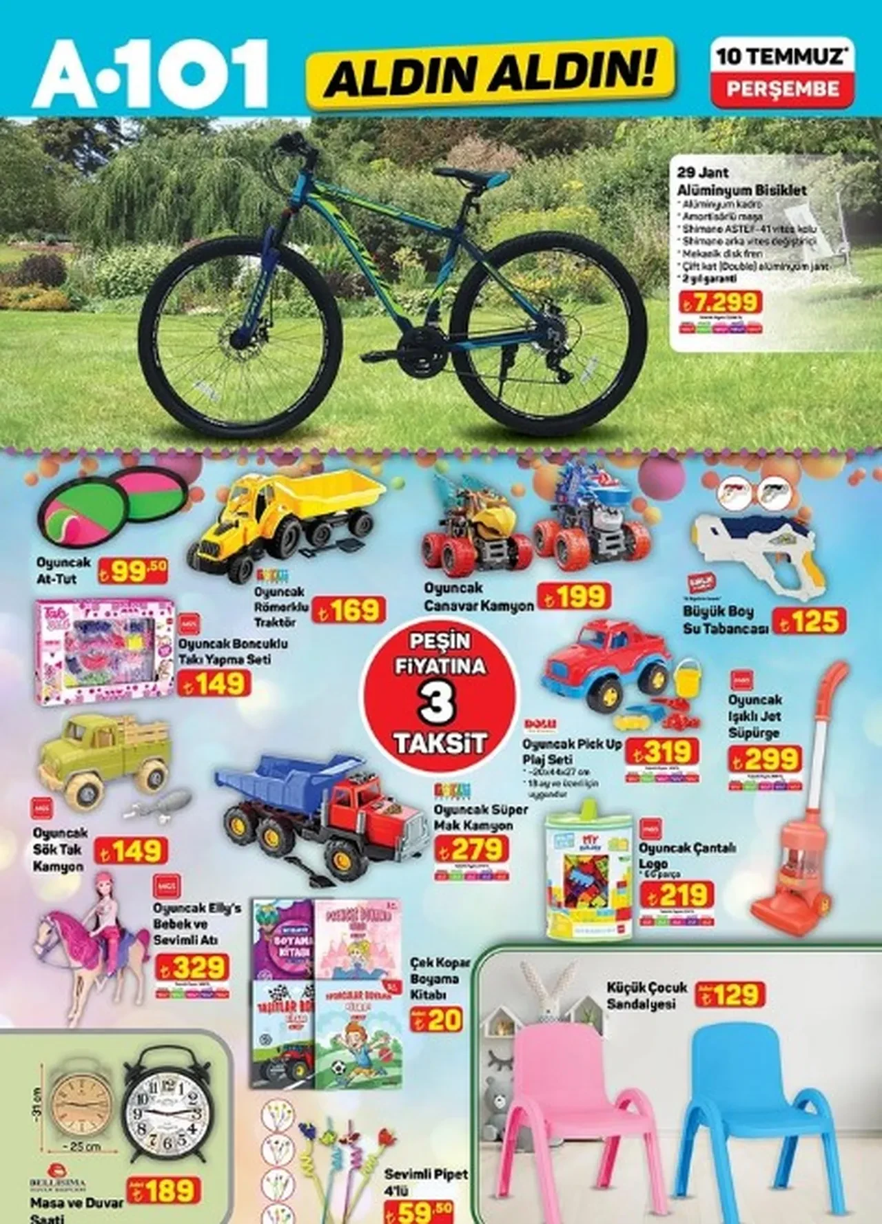 A101 aktüel indirimli ürünler kataloğu 10 Temmuz! Çekme karavan, taşınabilir klima ve bisiklet geliyor