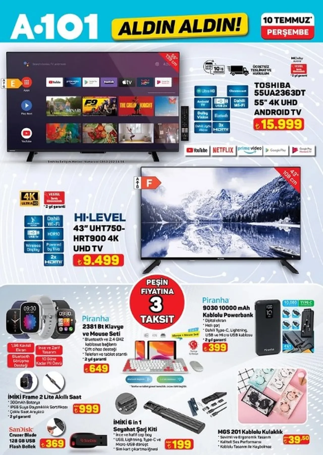 A101 aktüel indirimli ürünler kataloğu 10 Temmuz! Çekme karavan, taşınabilir klima ve bisiklet geliyor