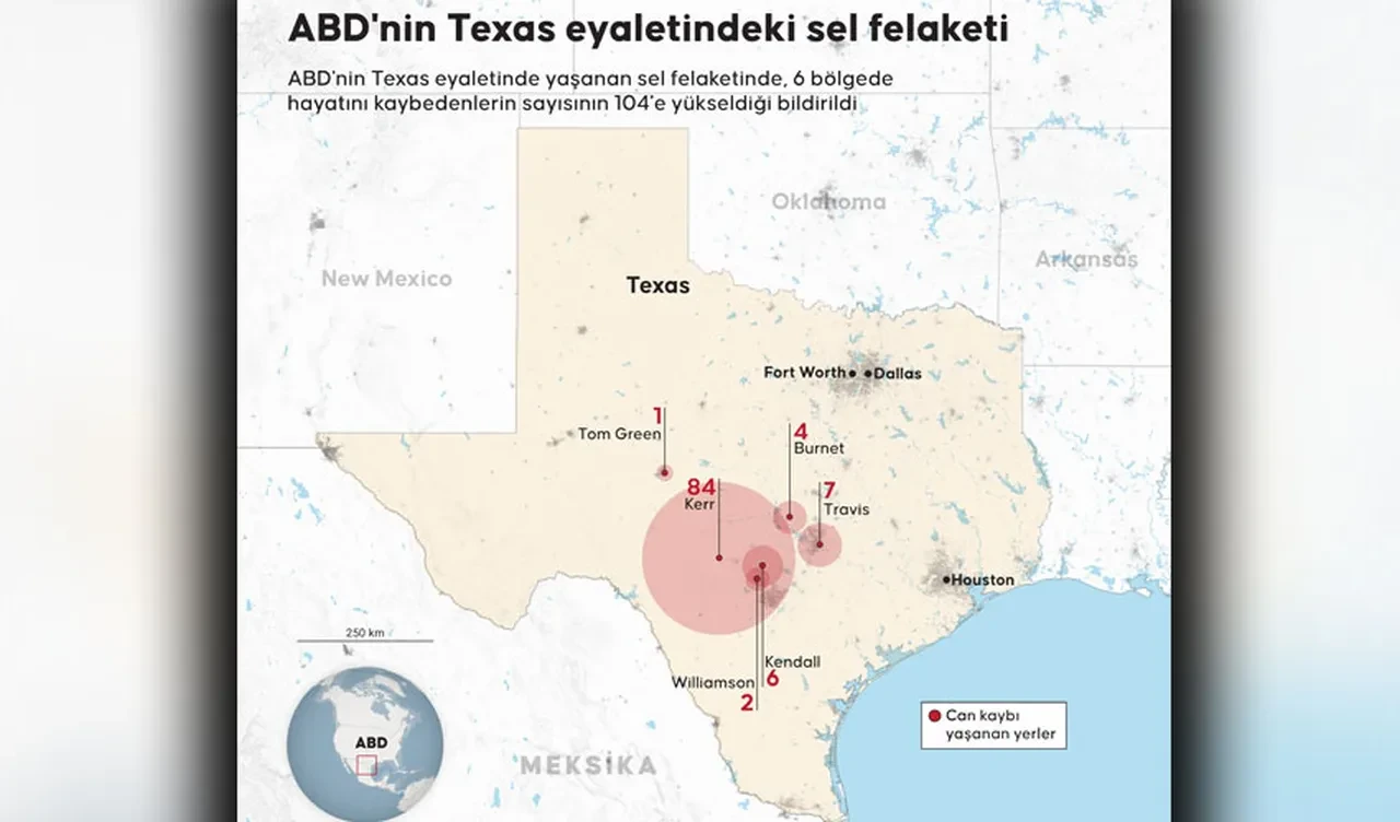 ABD'deki sel felaketinde can kaybı 100'ü aştı