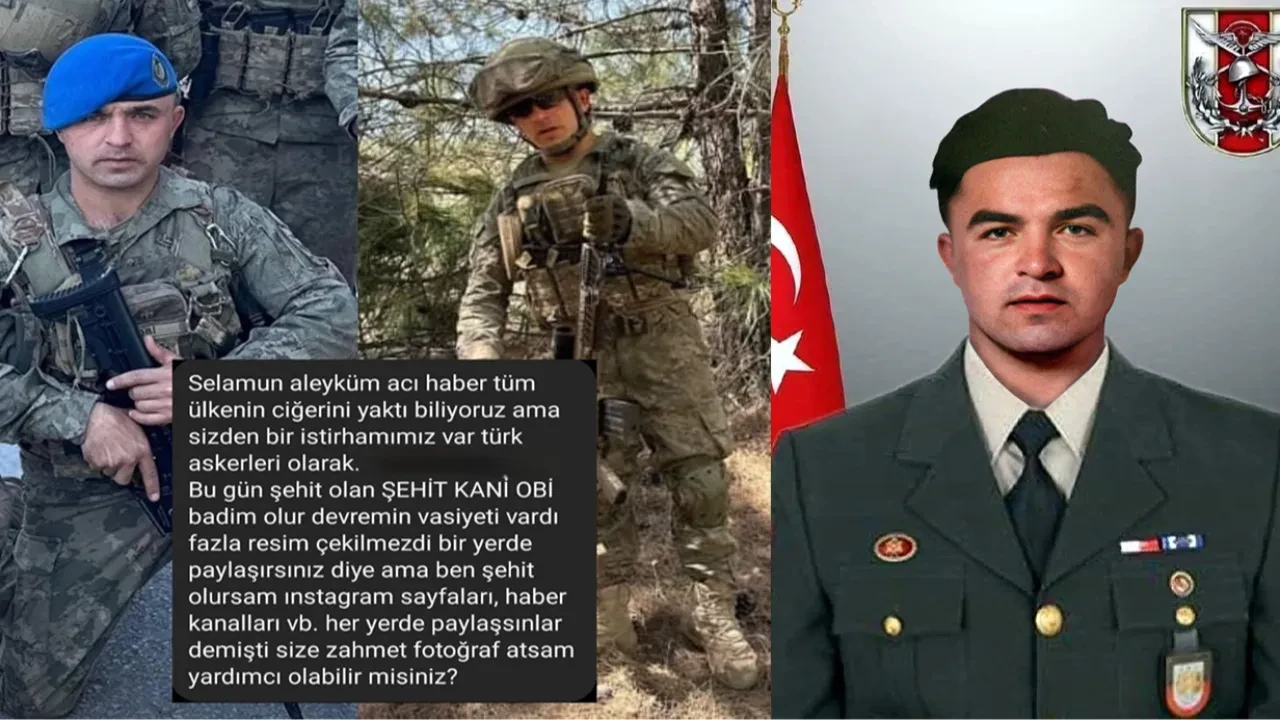 Şehit Kani Obi kimdir, nereli? Vasiyeti sonrası her yerde paylaşılıyor
