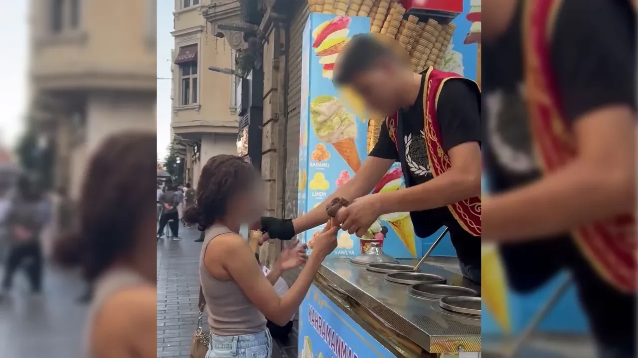 Külah oyunuyla kadını taciz etti! Şoke eden anlar kamerada