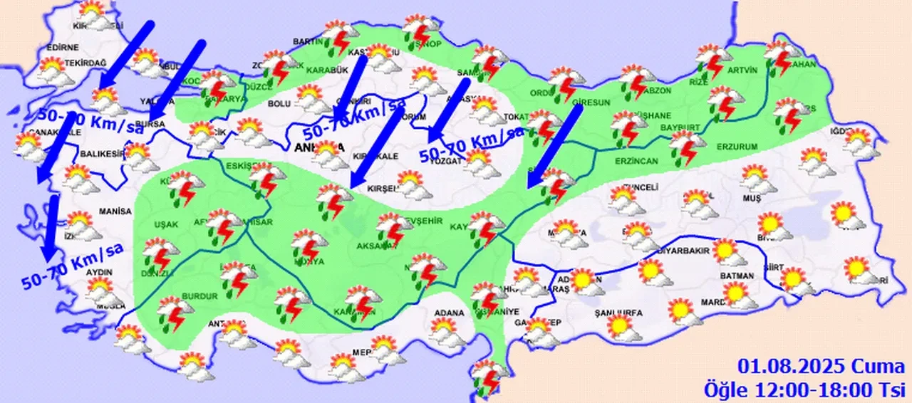 Ağustos yağmurlu başlıyor! Meteoroloji'den sağanak ve fırtına uyarısı