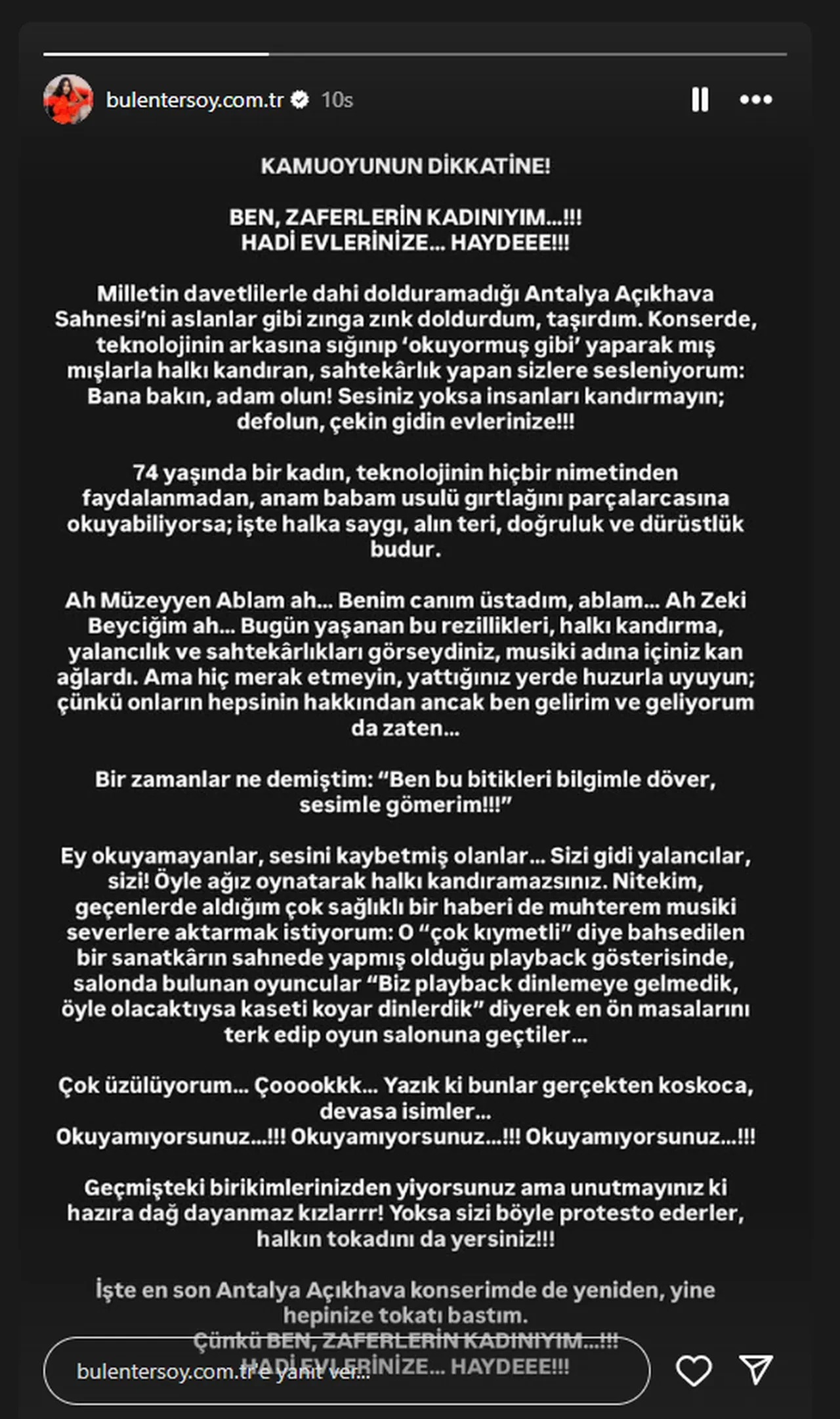 Bülent Ersoy hangi meslektaşını hedef aldı? "Öyle ağız oynatarak halkı kandıramazsınız"