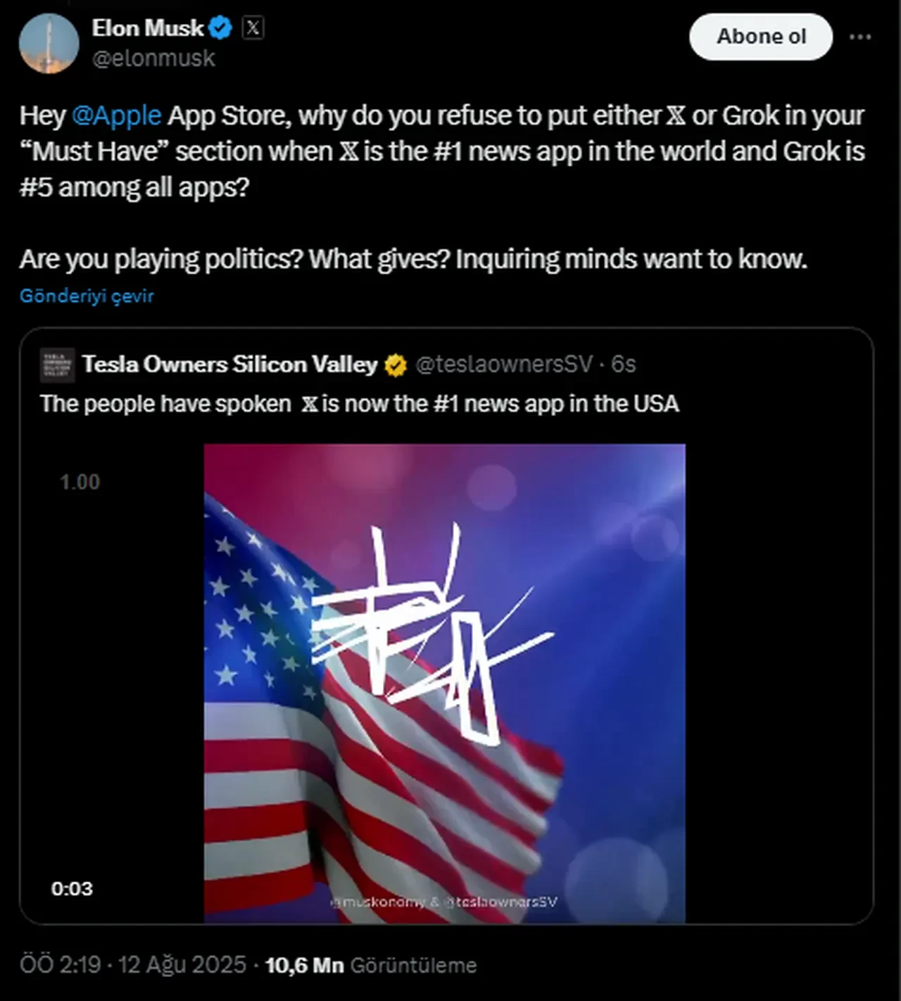 Elon Musk'tan Apple'a dava! X üzerinden yapay zeka savaşı başlattı