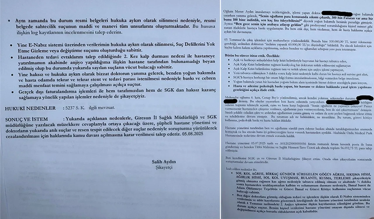 Taburcu edildikten dakikalar sonra kalbi durdu! Yoğun bakımda stent pazarlığı iddiası!