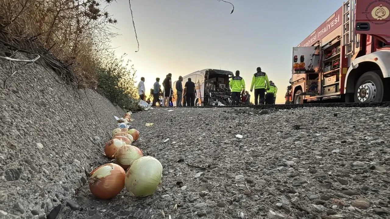TEM’de otobüs ile soğan yüklü kamyon çarpıştı: 1 ölü, 10 yaralı