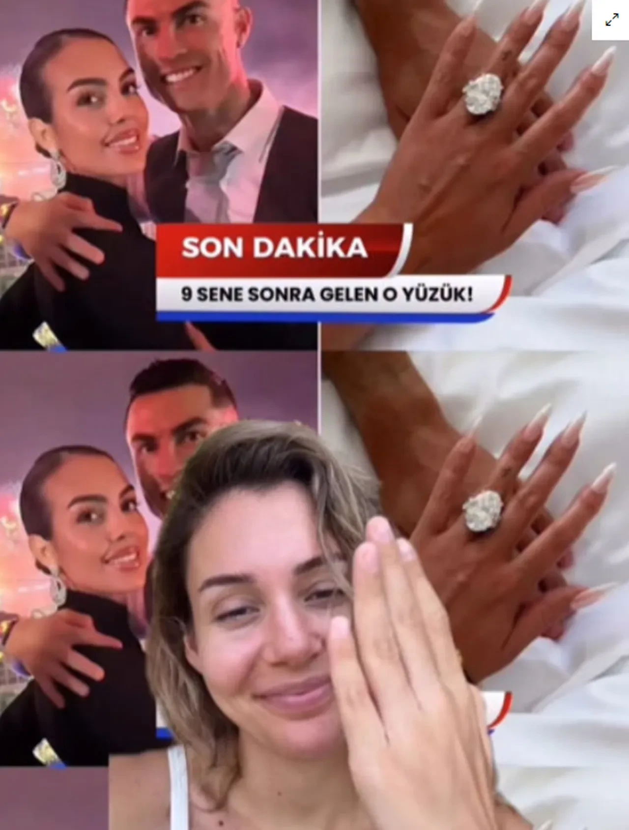 Berfu Yenenler kendi yüzüğü ile Georgina Rodriguez'ün yüzüğünü kıyasladı! Ortaya komik anlar çıktı