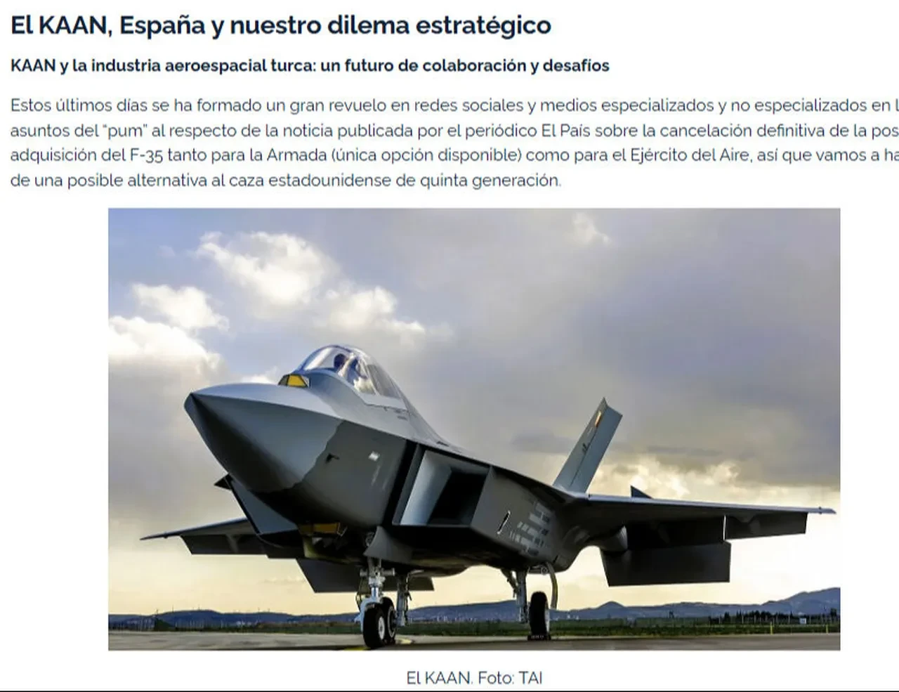 F-35'ten vazgeçen İspanya'da gözler KAAN'a çevrildi: "Küresel bir güç" vurgusu