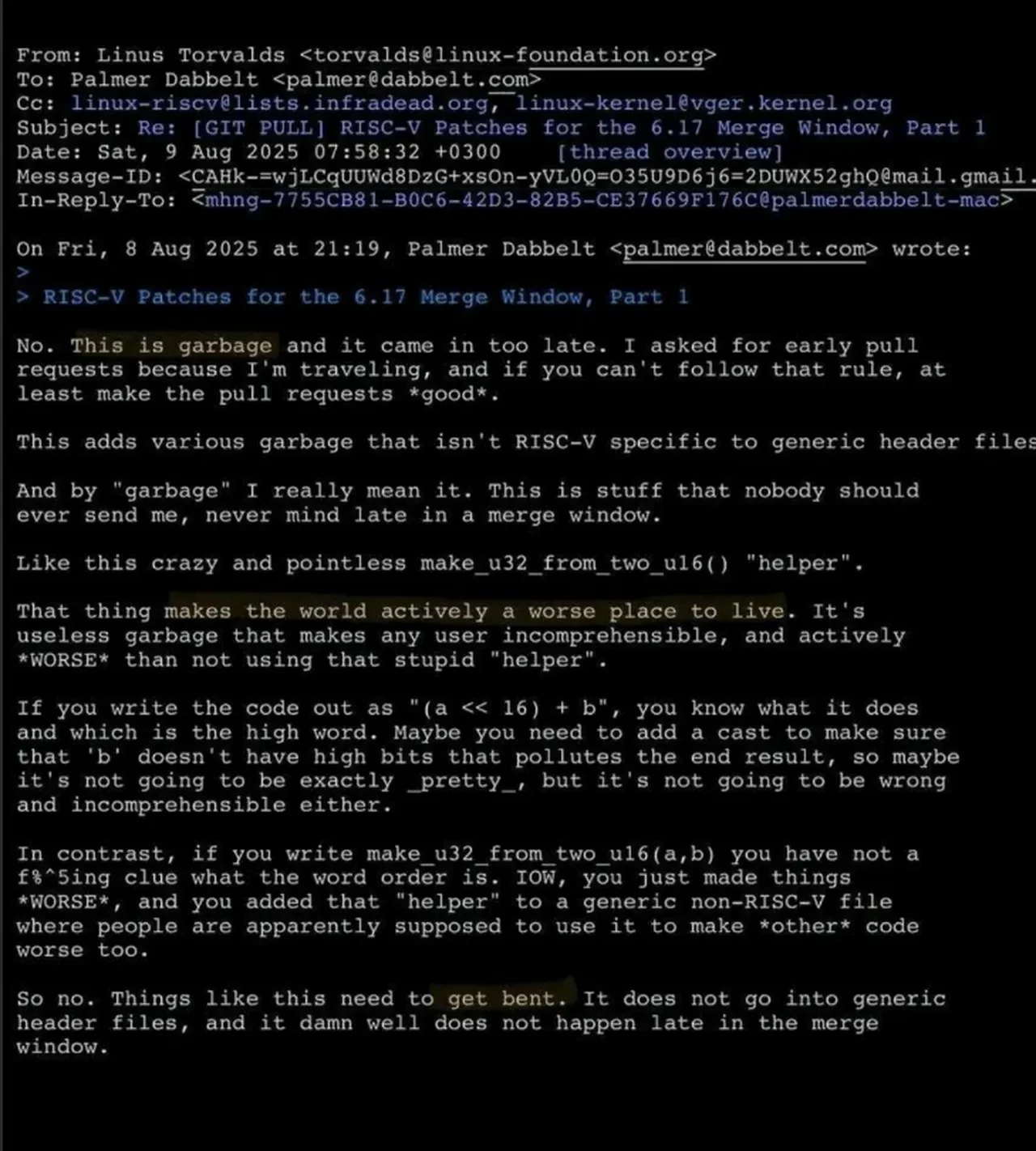 Linux’un dahi yazılımcısı, Google mühendisini yerin dibine soktu: 'Bu kodu çöpe atın'