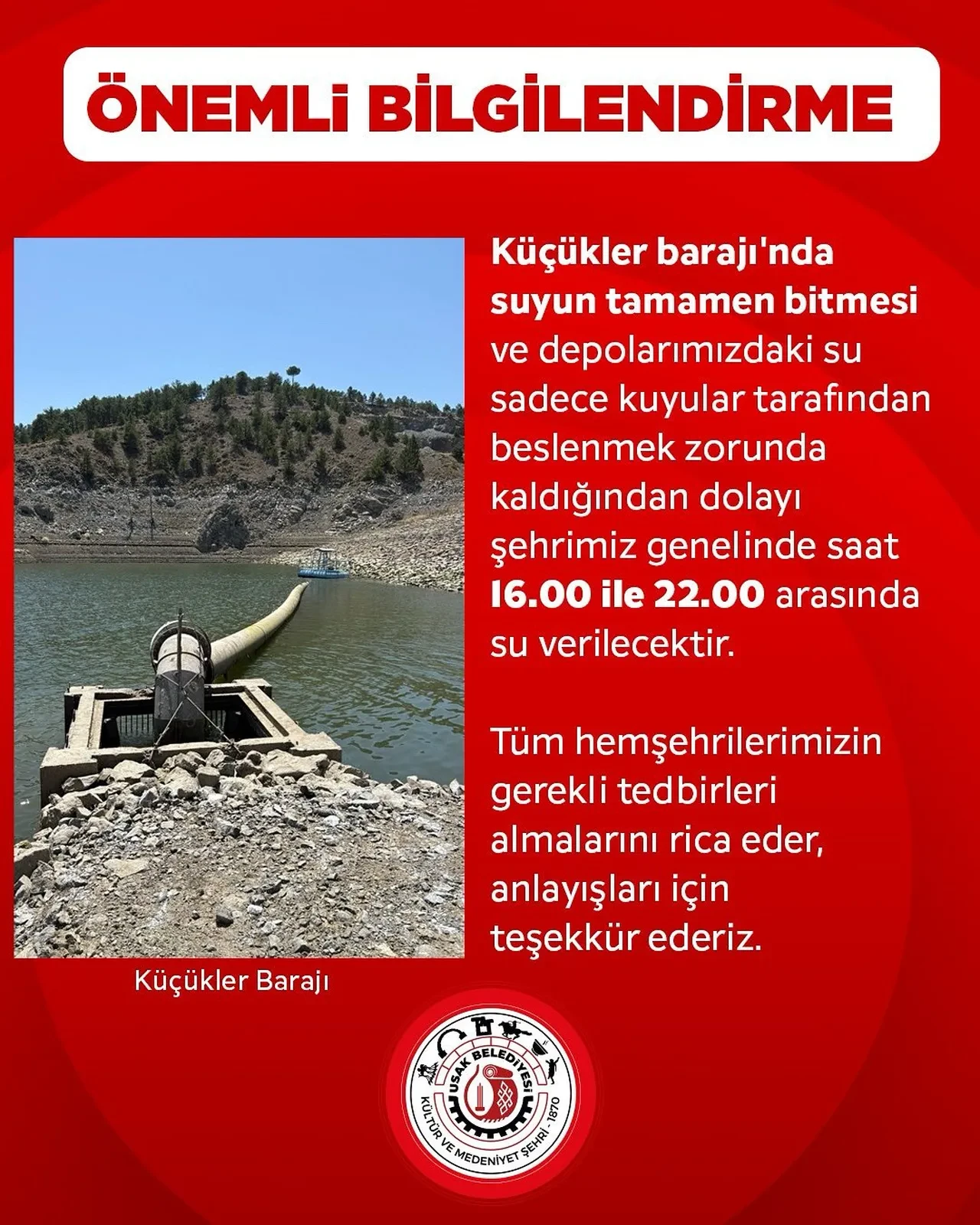 Bir şehrin suyu tükendi! Belediye artık suyu saatle verecek