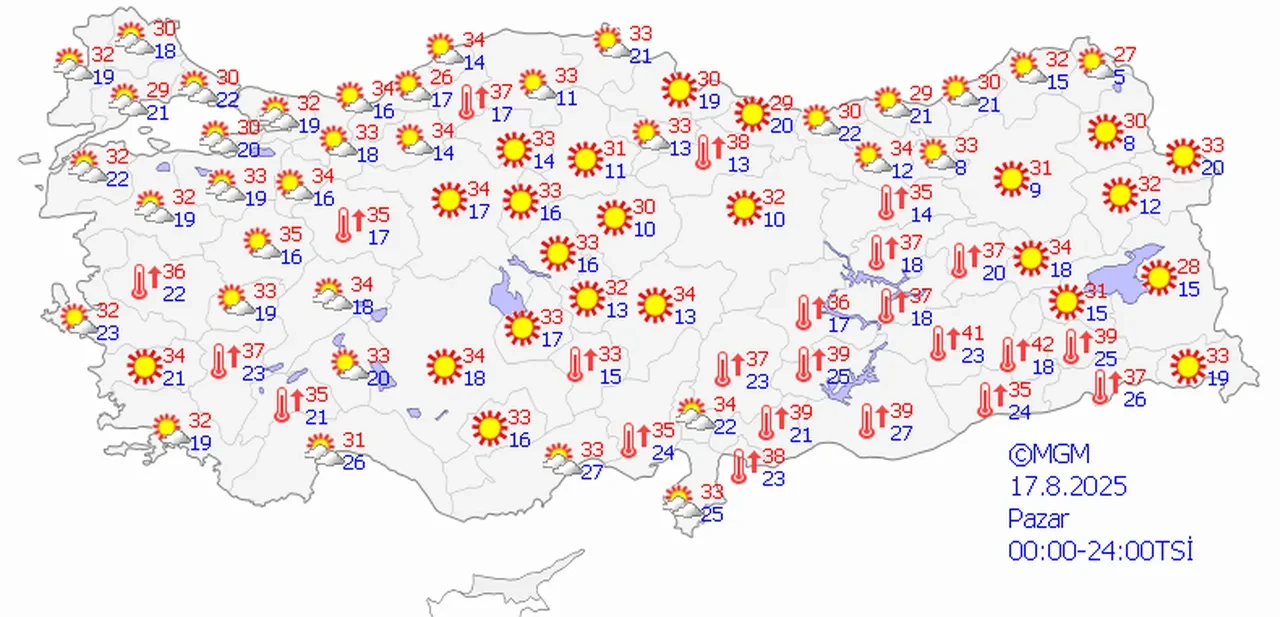 Meteoroloji'den şiddetli rüzgâr ve sağanak yağmur uyarısı! İşte 17 Ağustos hava durumu