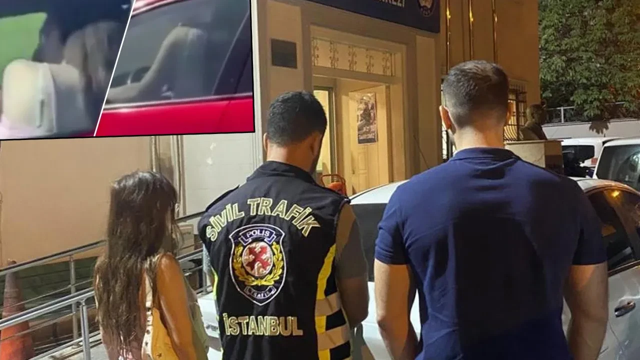 Seyir halindeyken araçta uygunsuz görüntüler! Akılalmaz anlar kamerada