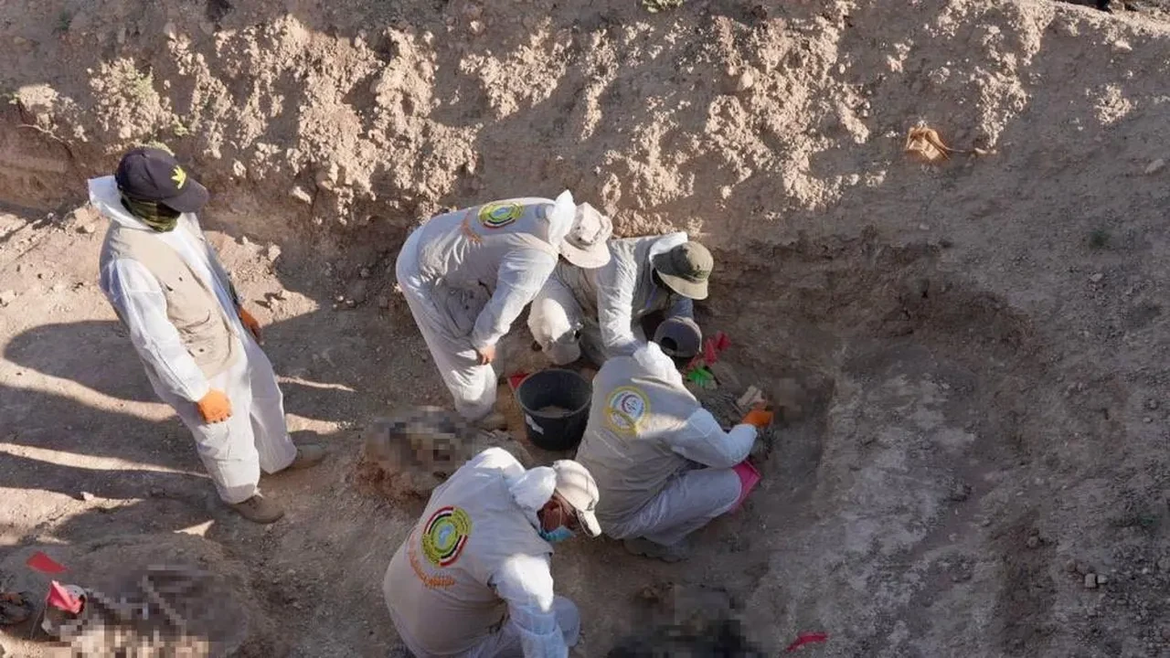 Terör örgütü DEAŞ'ın 'ölüm çukuru' açıldı, ceset çıkarma çalışmaları başladı