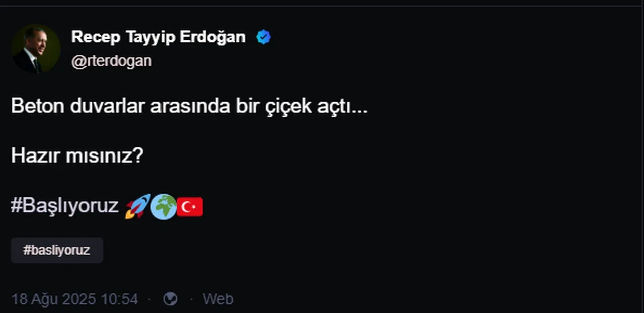 Cumhurbaşkanı Erdoğan NeXT Sosyal’e giriş yaptı! İşte Erdoğan’ın ilk paylaşımı