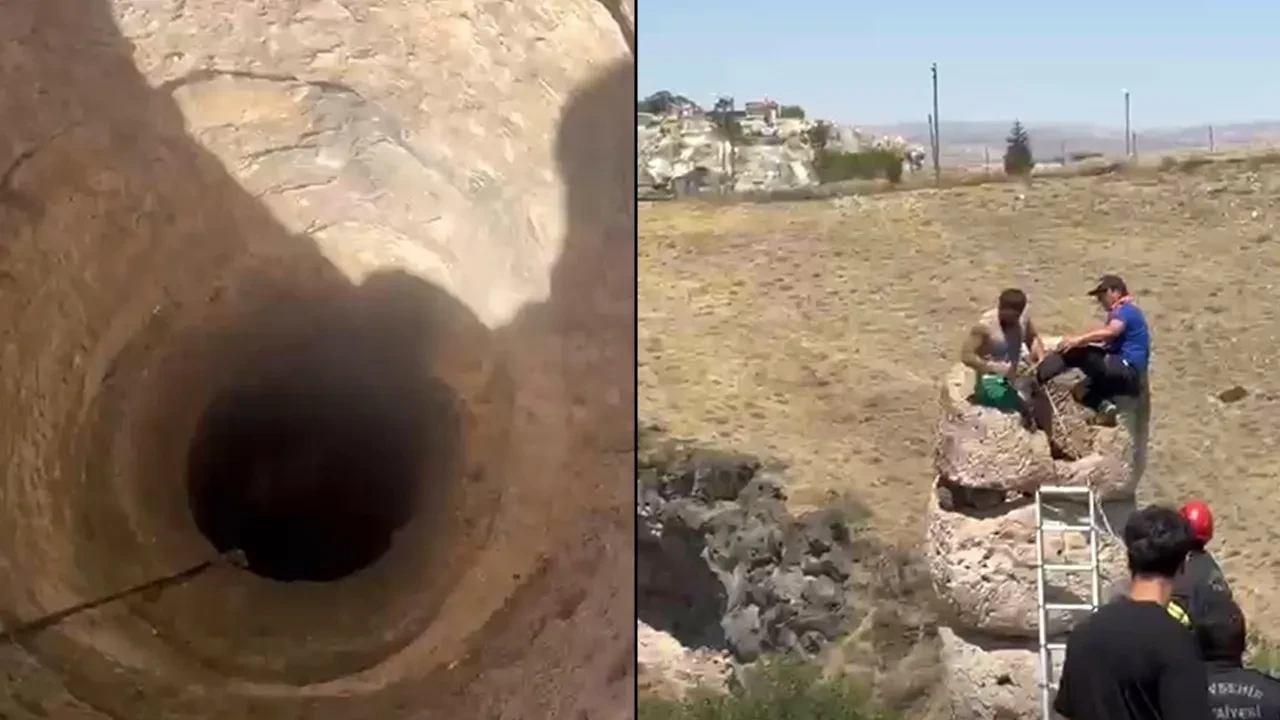Video çekerken ölümle burun buruna geldi! 7 metreden kuyuya düştü