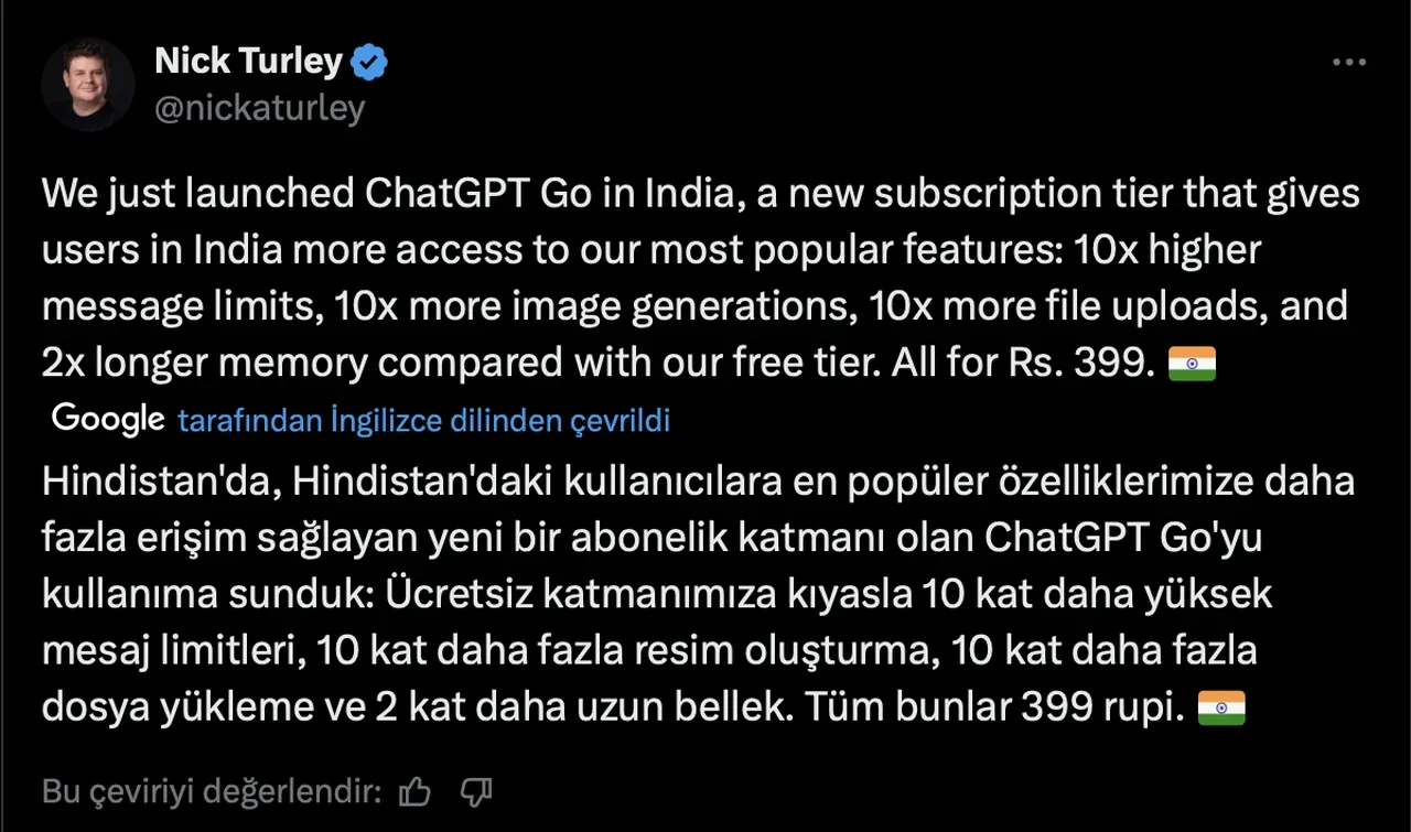 ChatGPT'den bütçe dostu paket: ChatGPT Go