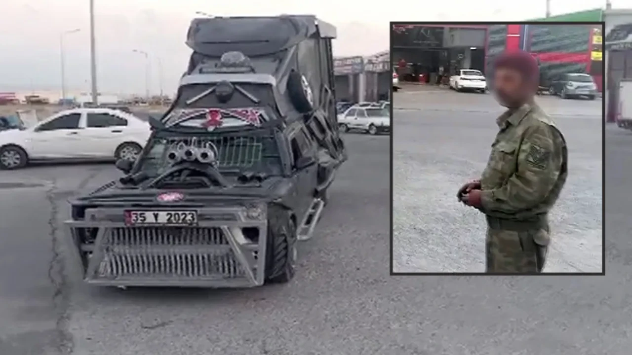 Aracını tanka çevirdi! Trafikte görenler şaşkına döndü! 