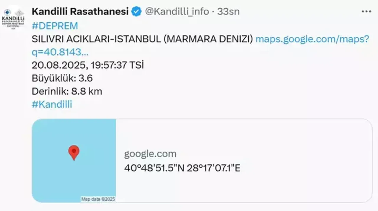 İstanbul’da deprem mi oldu? Marmara deprem büyüklüğü kaç?