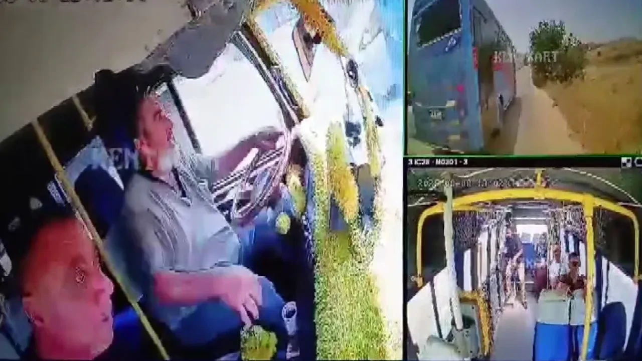 Otobüs şoförlerinden dolmuş şoförlerine tehdit! Korku dolu anlar kamerada