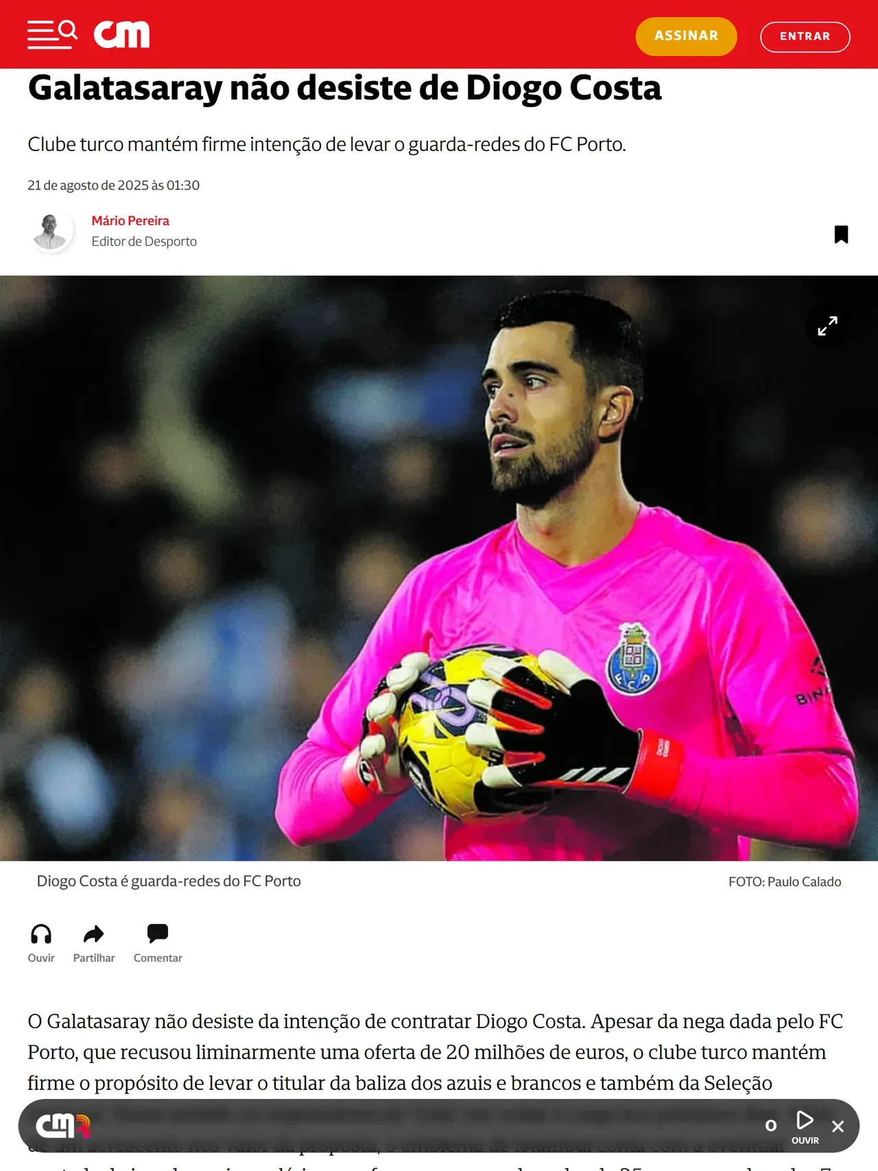 Galatasaray'da hedef yeniden Diogo Costa! Portekiz basını yeni teklifi duyurdu