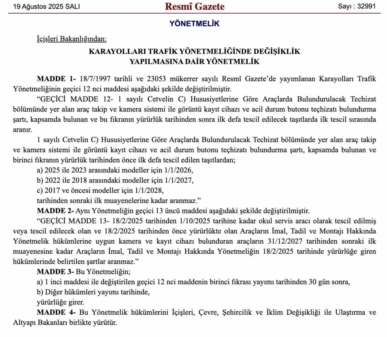 Kamera zorunluluğu hangi araçları kapsıyor? Araç takip sistemi ve kamera sistemi bu araçlara zorunlu!