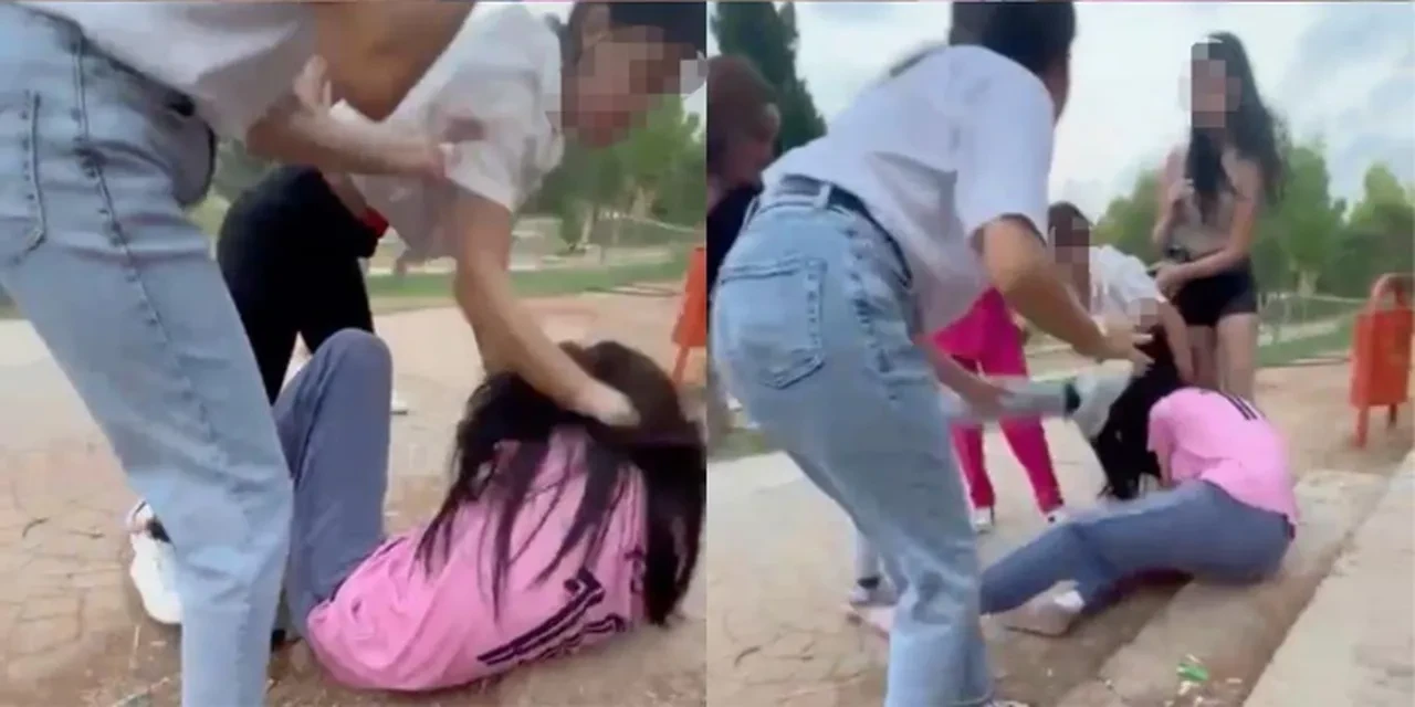 Kızların kavgası karakolda bitti! Dehşet görüntülerde tekme ve yumruklar havada uçuştu