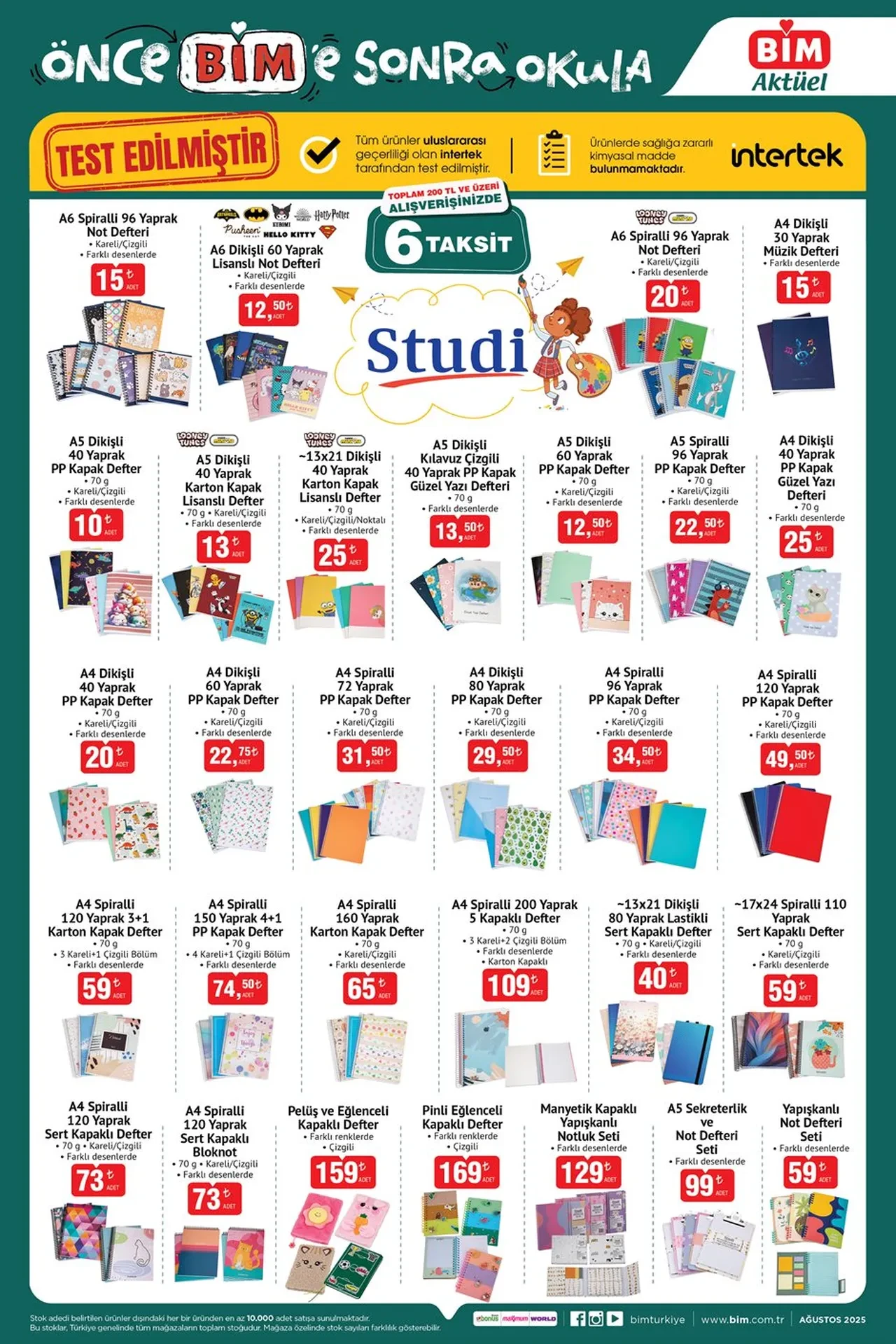 BİM kırtasiye ürünleri kataloğu paylaşıldı! Yazıcı, boya setleri, okul çantası, cetvel, renkli kalemler BİM kırtasiye kataloğunda