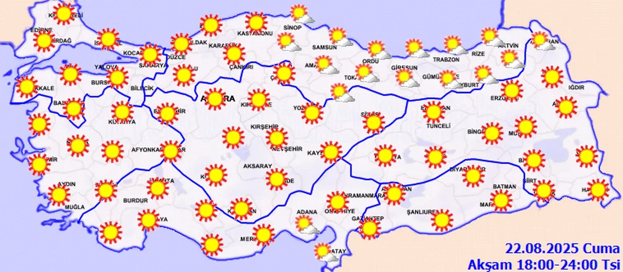 Meteoroloji uyardı! Kavrulacağız! İşte 22 Ağustos 2025 il il hava durumu...