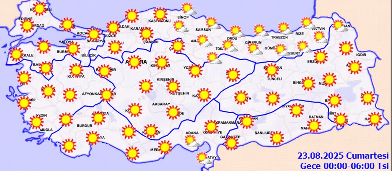 Meteoroloji uyardı! Kavrulacağız! İşte 22 Ağustos 2025 il il hava durumu...