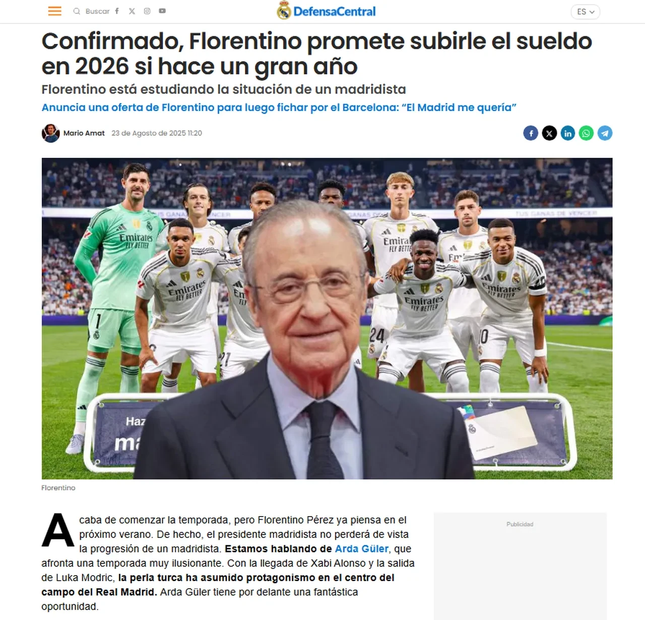 Arda Güler'e dev vaat! Başkan Perez bizzat bildirdi